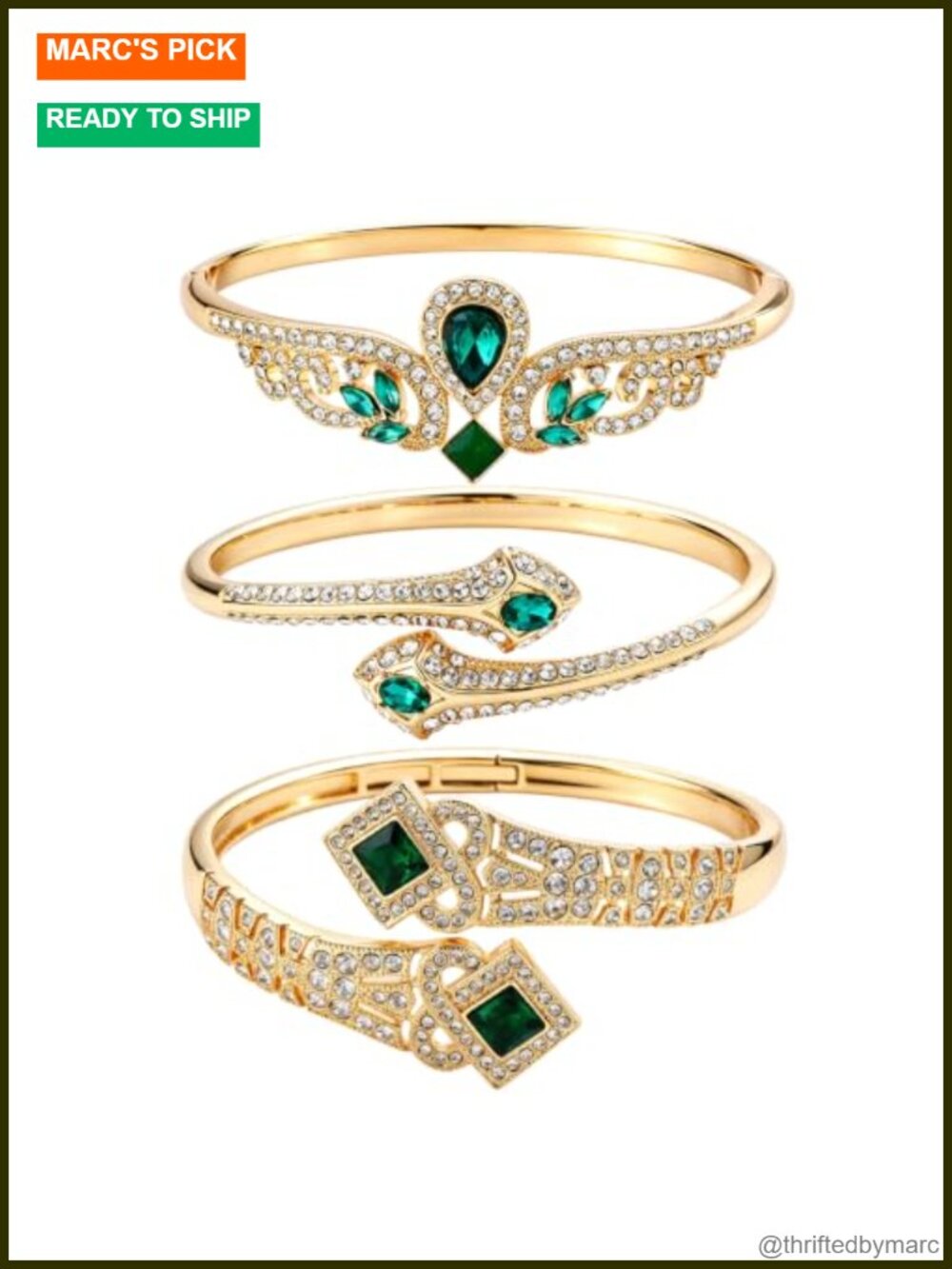 3 Pack 18K Gold Plated Zinc Alloy Stackable Bangle Bracelet Set for Women